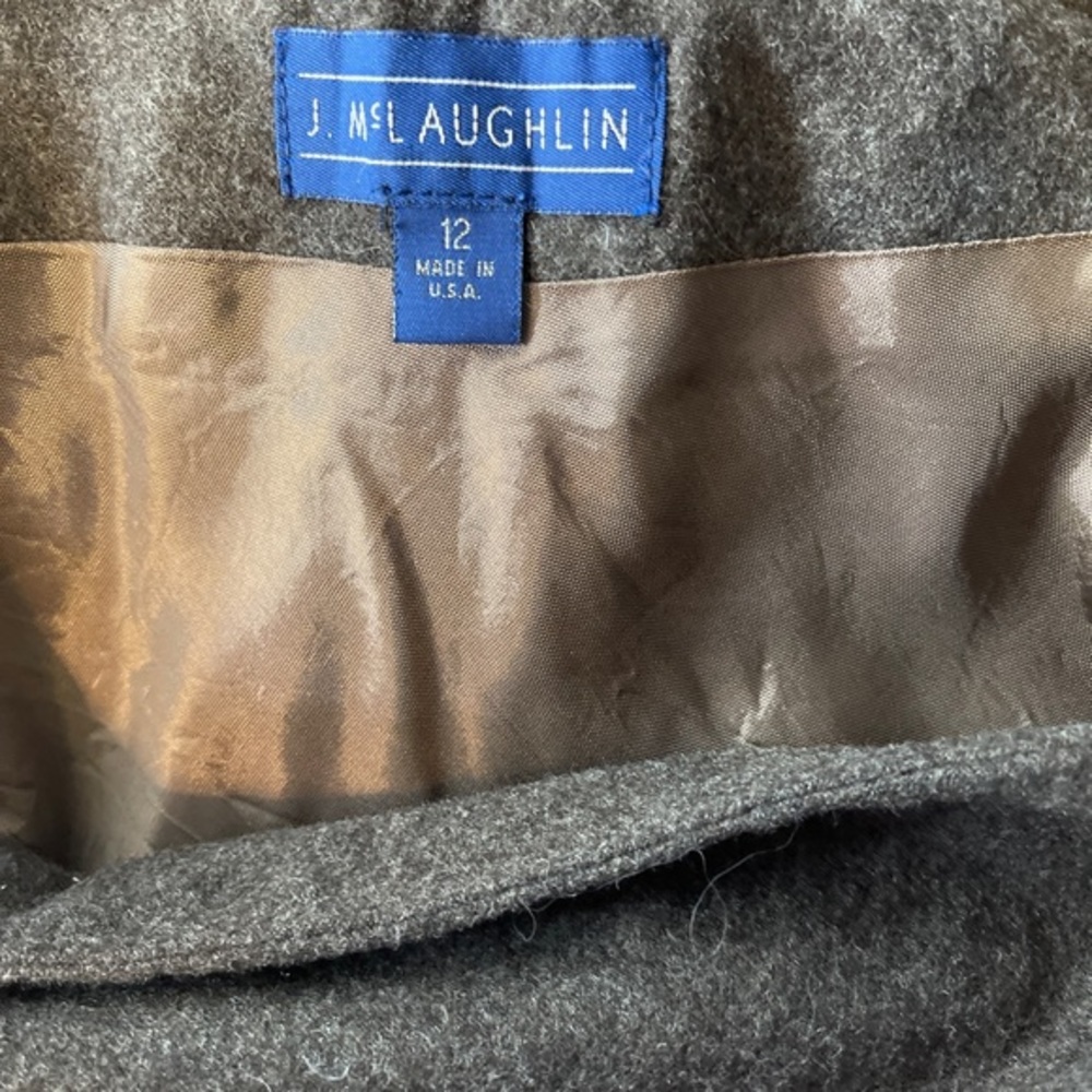J. McLaughlin Brown Wool A-Line Skirt 12 - Picture 2 of 3